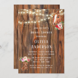 バーンウッドライツブーツホースブライダルシャワー 招待状