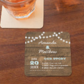 バーンウッドライトアクアパーソナライズされた結婚ズ スクエアペーパーコースター