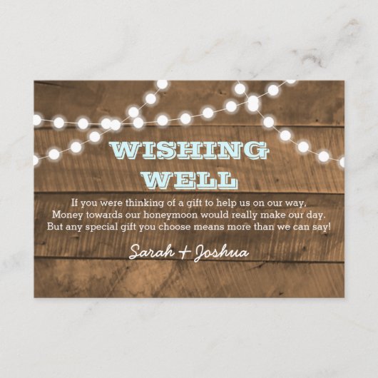 バーンウッドライトアクア結婚の願い井戸 エンクロージャーカード (正面)