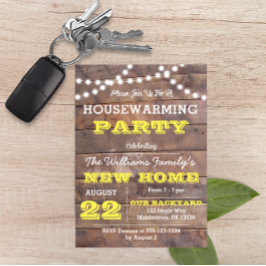 バーンウッドライトイエロー引っ越し祝いパーティー招待状 招待状