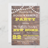 バーンウッドライトイエロー引っ越し祝いパーティー招待状 招待状 (正面)