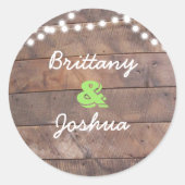 バーンウッドライトグリーンパーソナライズされた ラウンドシール (正面)