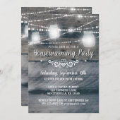 バーンウッドライトジャーズ素朴引っ越し祝いパーティーパーティー 招待状 (正面/裏面)