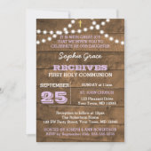 バーンウッドライトズ薄紫ファーストホーリーコミュニオン 招待状 (正面)