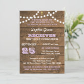 バーンウッドライトズ薄紫ファーストホーリーコミュニオン 招待状 (スタンド正面)