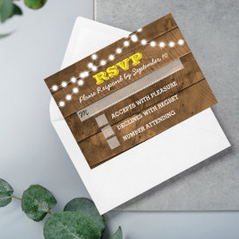 バーンウッドライトズ金ゴールドウェディングRSVPカード 出欠カード