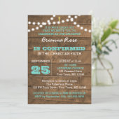 バーンウッドライトティール(緑がかった色)確認招待状 招待状 (スタンド正面)