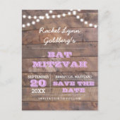 バーンウッドライト薄紫バルミツワー保存日 案内ポストカード (正面)