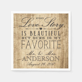 バーンウッドラブストーリーズ素朴ナ結婚プキン スタンダードカクテルナプキン