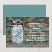 バーンウッドレースカントリーメイソンジャーブライダルシャワー 招待状 (正面/裏面)