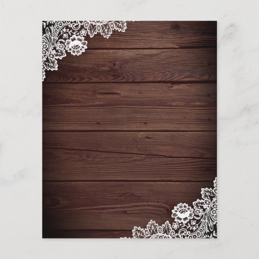 バーンウッドレースサンフラワーバジェット結婚式招待状 (裏面)