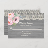 バーンウッドレースプニーズアネモーンズポストウェディングRSVP 招待状 (正面/裏面)