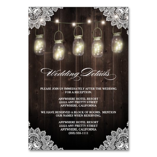 バーンウッドレースメイスンジャー結婚のエンクロージャカード テーブルナンバー (正面)