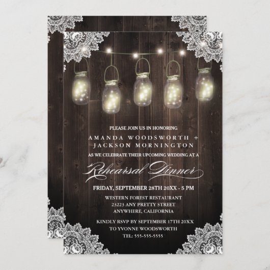 バーンウッドレースメイソンリハーサルディナー招待状 招待状 (正面/裏面)