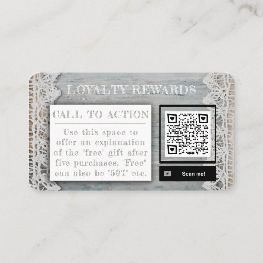 バーンウッドレース素朴ボホブティックアーティザンマーケット ロイヤリティカード (裏面)