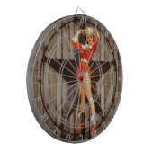 バーンウッドローンスターウエスタンカントリー女性のカーボーイ ダーツボード (正面左)