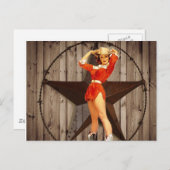 バーンウッドローンスターウエスタンカントリー女性のカーボーイ ポストカード (正面/裏面)