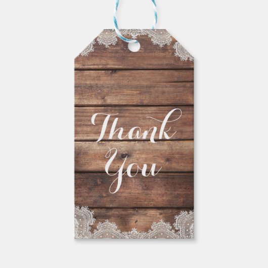 バーンウッドロ素朴マンティックレースブライダルフリット ギフトタグ (正面)