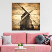 バーンウッド初期のファーム西部の国風車 キャンバスプリント (インサイチュ (リビング))