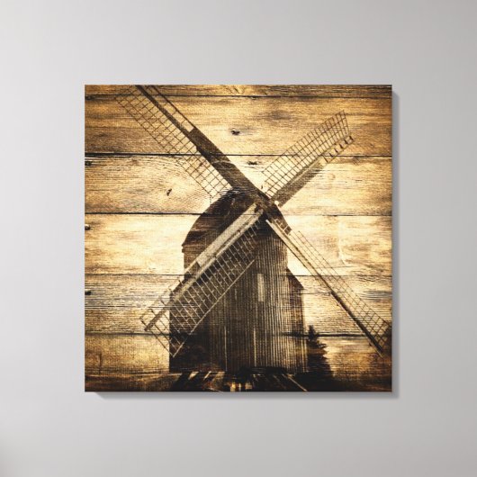 バーンウッド初期のファーム西部の国風車 キャンバスプリント (正面)