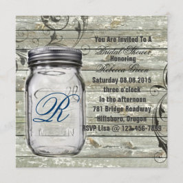 バーンウッド地方の田舎のメイスンジャーブライダルシャワー 招待状