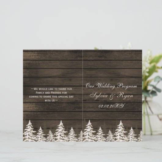 バーンウッド松の木、冬の結婚式のプログラムを折り畳んだ (スタンド正面)