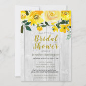 バーンウッド素朴イエローフローラブライダルシャワー 招待状 (正面)