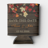 バーンウッド素朴オレンジ色の紅葉保存日付 缶クーラー (正面)