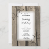 バーンウッド素朴カントリーバースデーパーティー 招待状 (正面)