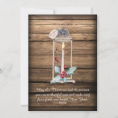 バーンウッド素朴キャンドルホリーベリーフォトクリスマス シーズンカード (裏面)