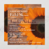 バーンウッド素朴サンフラワーカントリーブライダルシャワー 招待状 (正面/裏面)