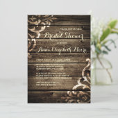 バーンウッド素朴ダマスクヴィンテージブライダルシャワー 招待状 (スタンド正面)