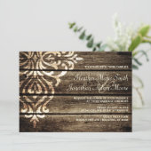バーンウッド素朴ダマスヴィンテージウェディング招待状 招待状 (スタンド正面)