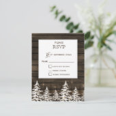 バーンウッド素朴パインの木々、冬の森の木々のsvp 出欠カード (スタンド正面)