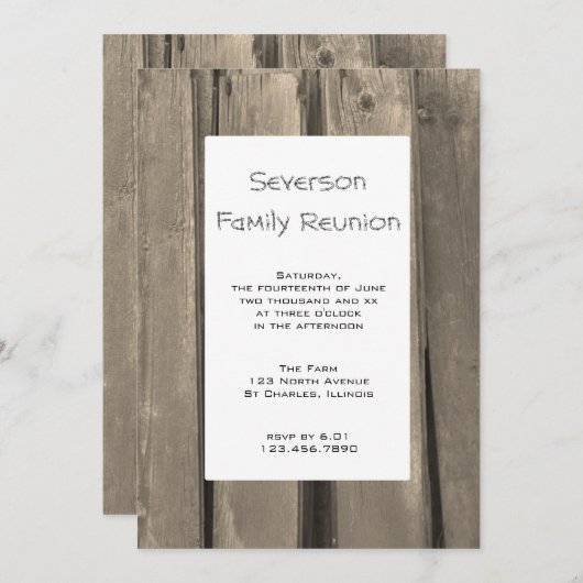 バーンウッド素朴ファミリー懇親会 招待状 (正面/裏面)