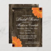 バーンウッド素朴ブライダルシャワー招待状ポストカード インビテーションポストカード (正面/裏面)