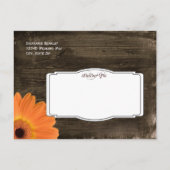 バーンウッド素朴ブライダルシャワー招待状ポストカード インビテーションポストカード (裏面)