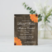 バーンウッド素朴ブライダルシャワー招待状ポストカード インビテーションポストカード (スタンド正面)