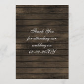 バーンウッド素朴プラム秋の結婚式サンキューユー サンキューカード (裏面)