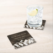 バーンウッド素朴マウンテンズ日付を保存 スクエアペーパーコースター (インサイチュ)