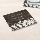 バーンウッド素朴マウンテンズ日付を保存 スクエアペーパーコースター (アングル)