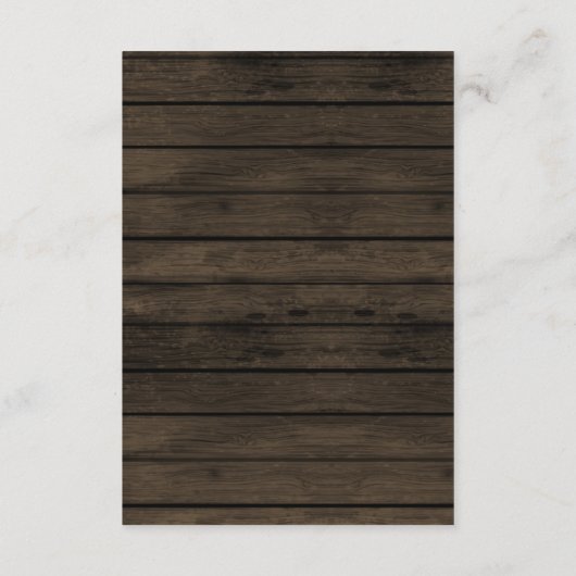 バーンウッド素朴マツの木の冬の結婚式 エンクロージャーカード (裏面)