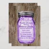 バーンウッド素朴メイソンジャールカントリーブライダルシャワー 招待状 (正面/裏面)
