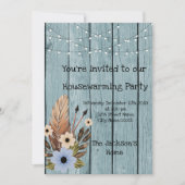 バーンウッド素朴ユーカリ引っ越し祝いパーティーパーティー 招待状 (正面)