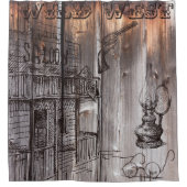 バーンウッド素朴ワイルドウエスト シャワーカーテン (正面)