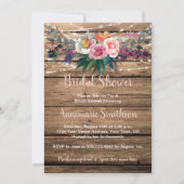 バーンウッド素朴春ワイルドフラワーズブライダルシャワー 招待状 (正面)