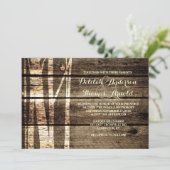 バーンウッド素朴樺の木ツリーズウィンターウェディング招待状 招待状 (スタンド正面)