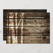 バーンウッド素朴樺の木ツリーズウィンターウェディング招待状 招待状 (正面/裏面)