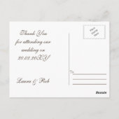 バーンウッド素朴秋の結婚式ありがとう ポストカード (裏面)