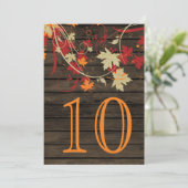 バーンウッド素朴秋の結婚式テーブル番号 (スタンド正面)